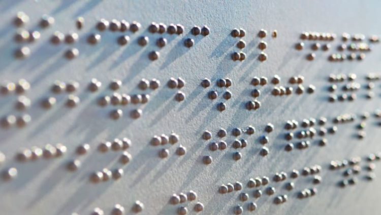 Close up of Braille