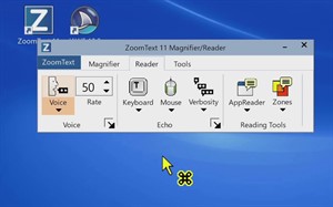 Screenshot of ZoomText software